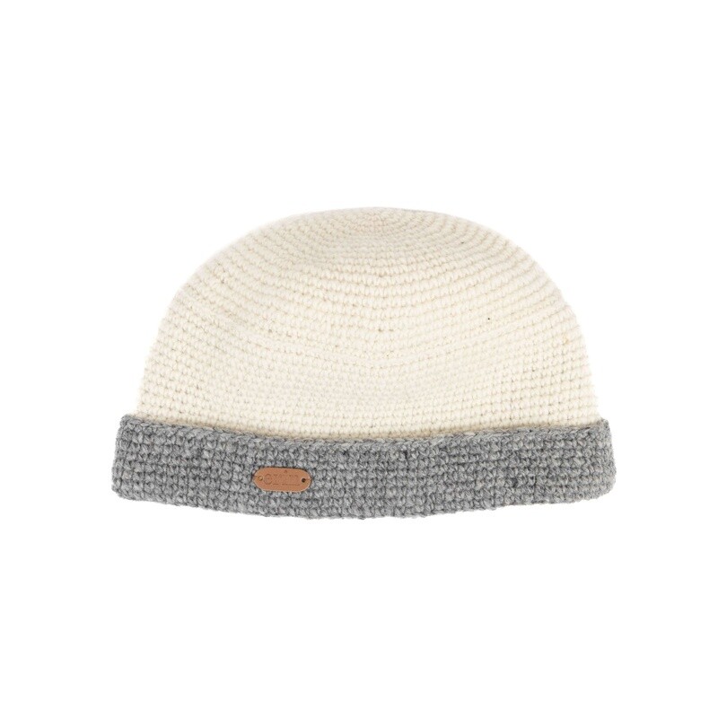 Crochet Turn up Hat- White