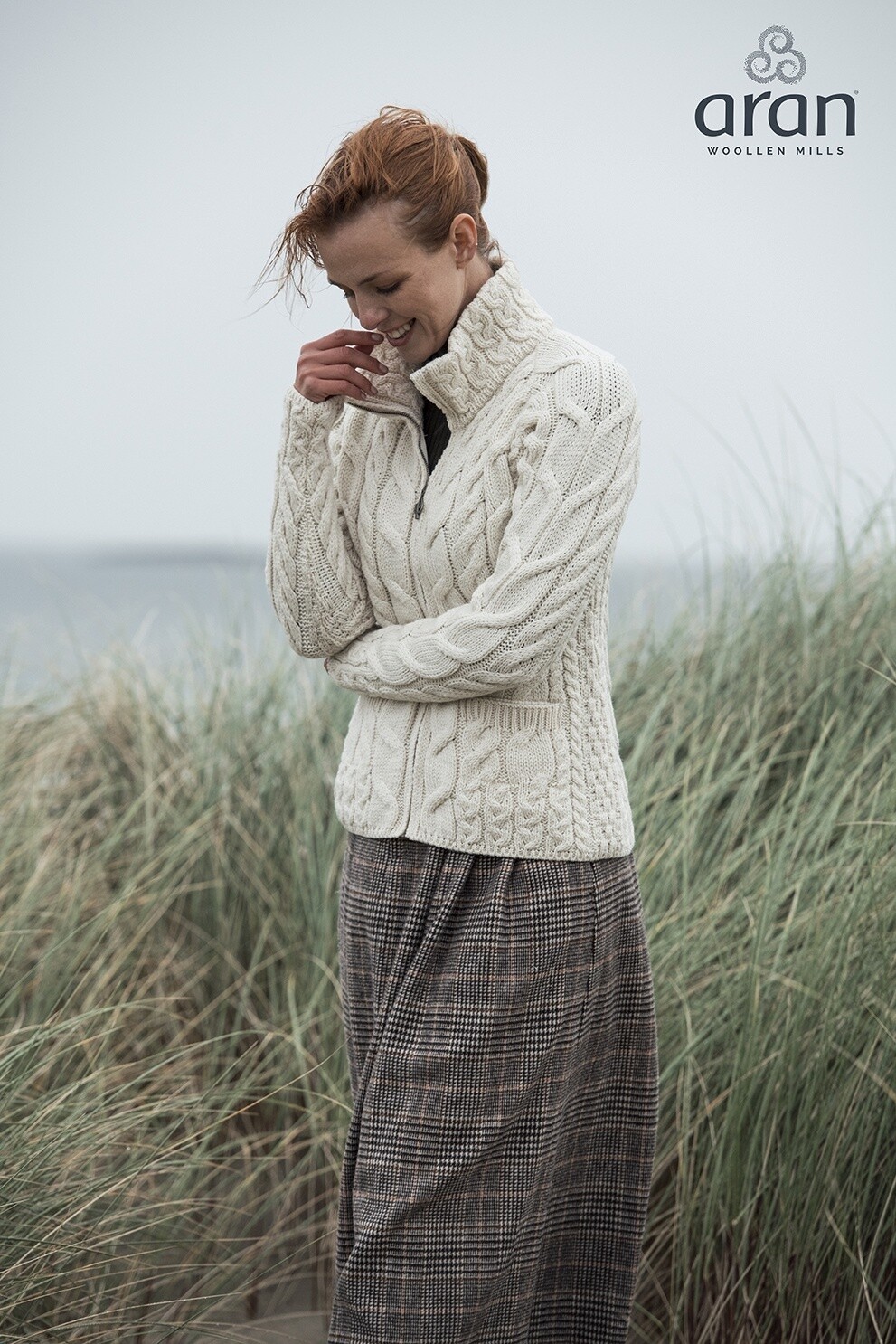 Super Soft Merino Zip Cardigan - Natural