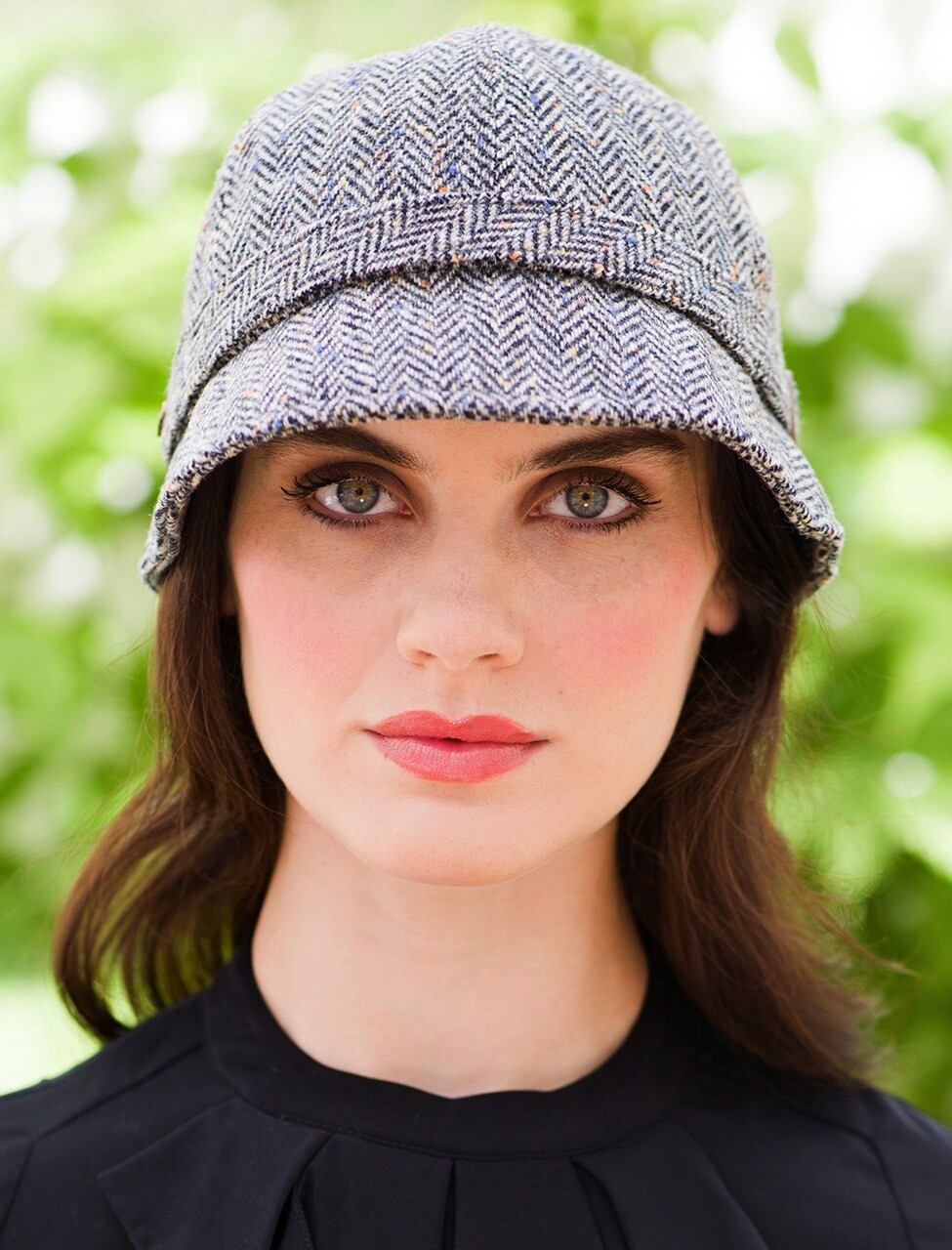 Flapper Tweed Cap Grey Herringbone #01