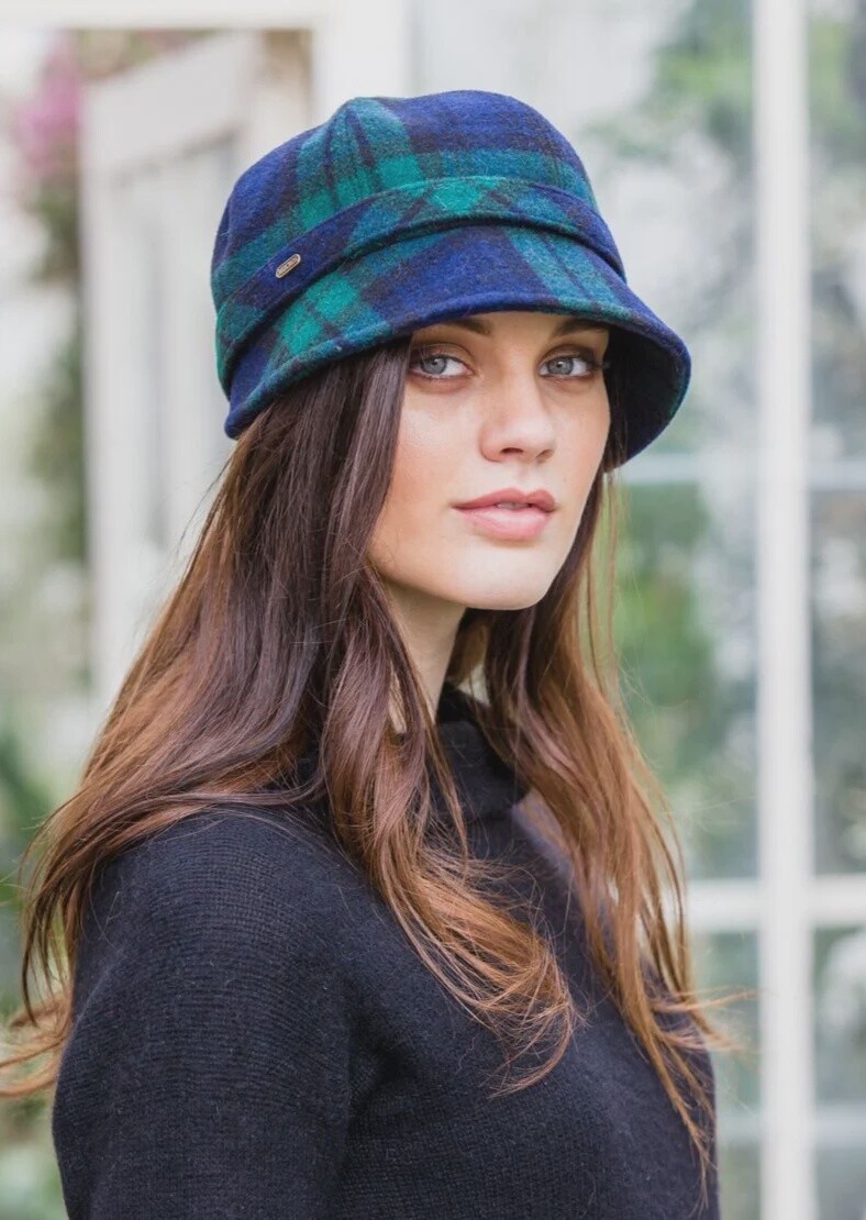 Flapper Tweed Hat - Black Watch #196-1