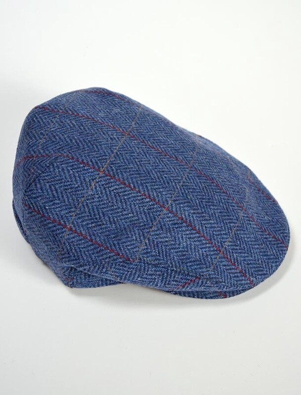 Trinity Cap - Blue With Red Herringbone- Col.110