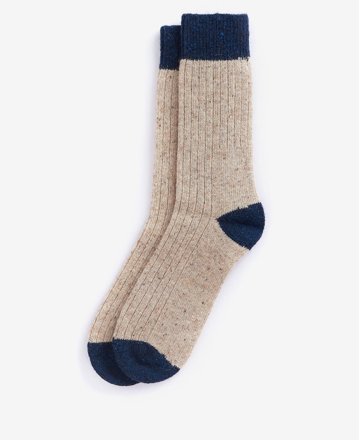Barbour Houghton Socks - Stone/Navy, Size: M (8-9US)
