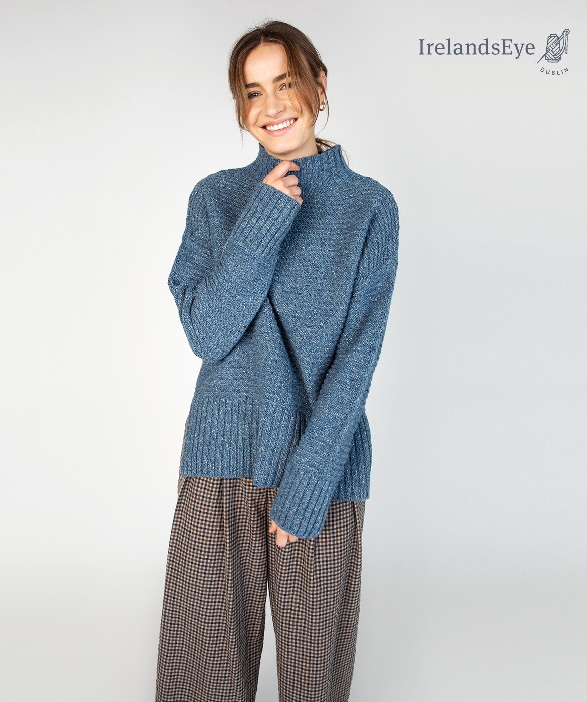 Iris Solid Funnel Neck Sweater