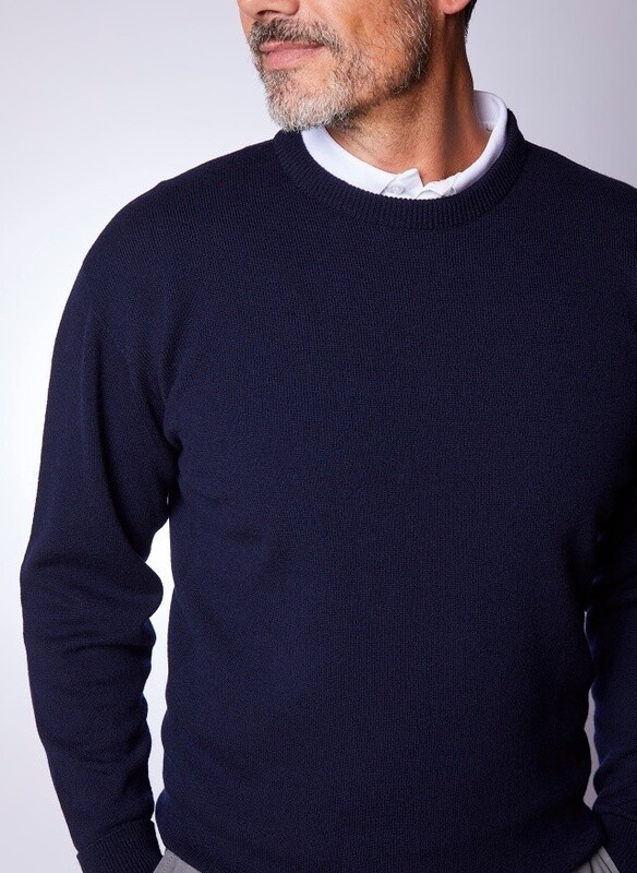 Lambswool Crew Neck Sweater - Navy