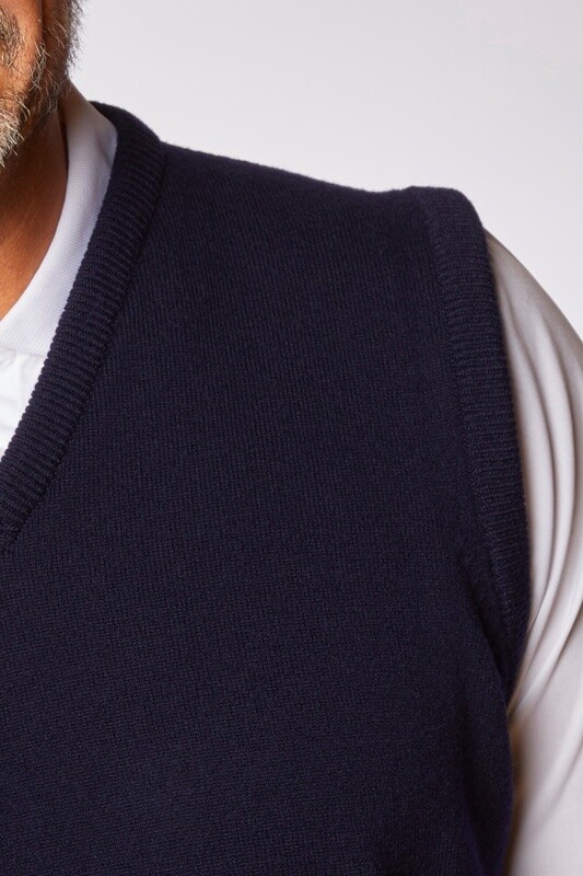 Lambswool Slipover Sweater Vest - Navy