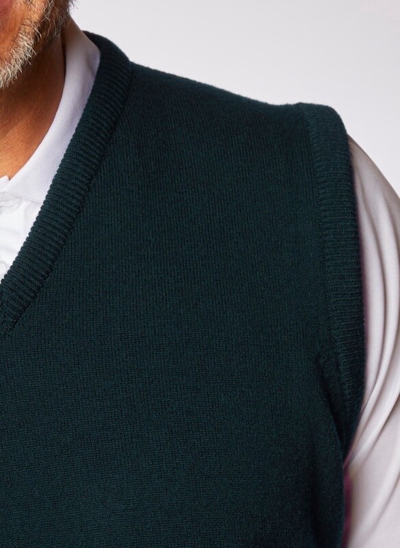 Lambswool Slipover Sweater Vest - Tartan Green