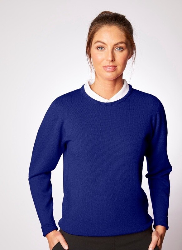 Woman's Lambswool Crew Neck Sweater - Azure Blue