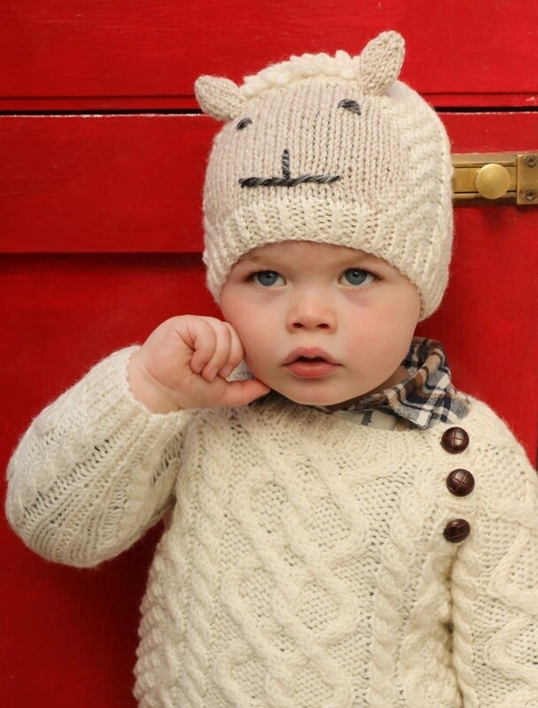 Handknit Merino Wool Baby Sheep Hat