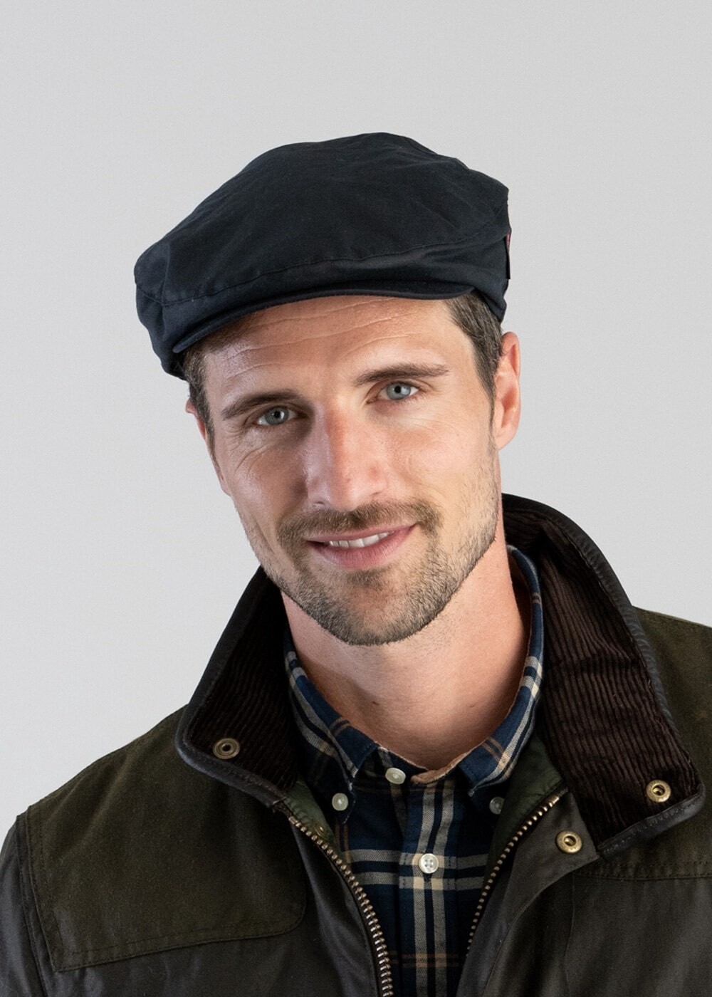 Barbour wax flat cap navy on sale