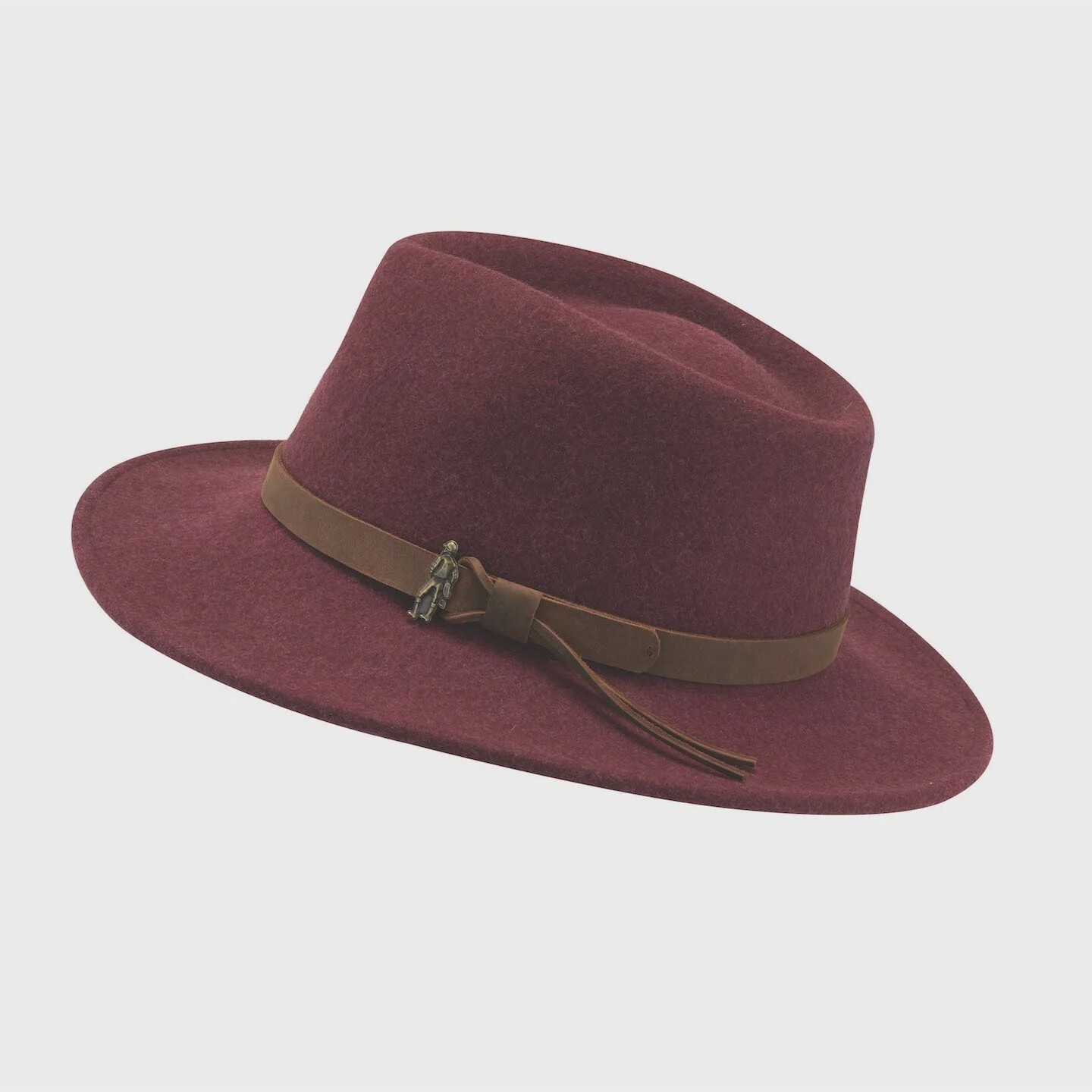 Boston Wool Felt Hat - Burgundy, Size: S - 56cm