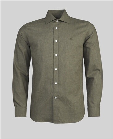 Dunross Shirt In Moss Green Flannel