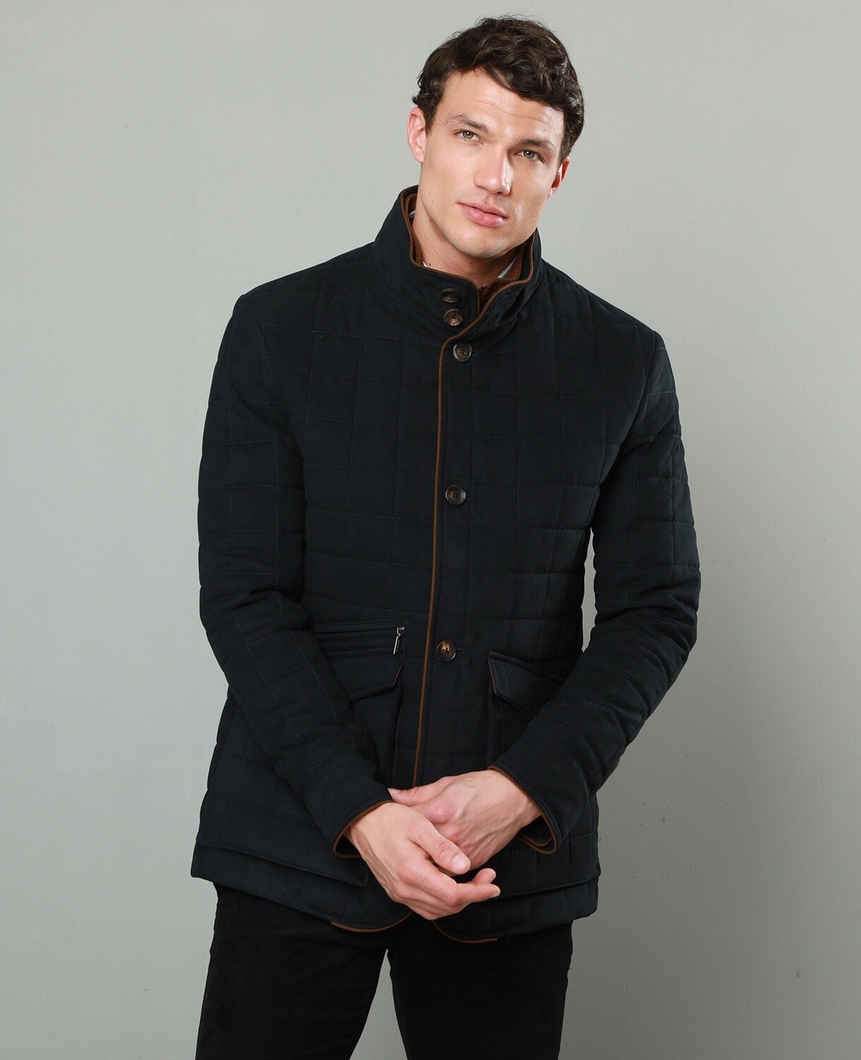 Magee of Donegal Glenveigh Quilted Jacket - Navy Blue, Size: S
