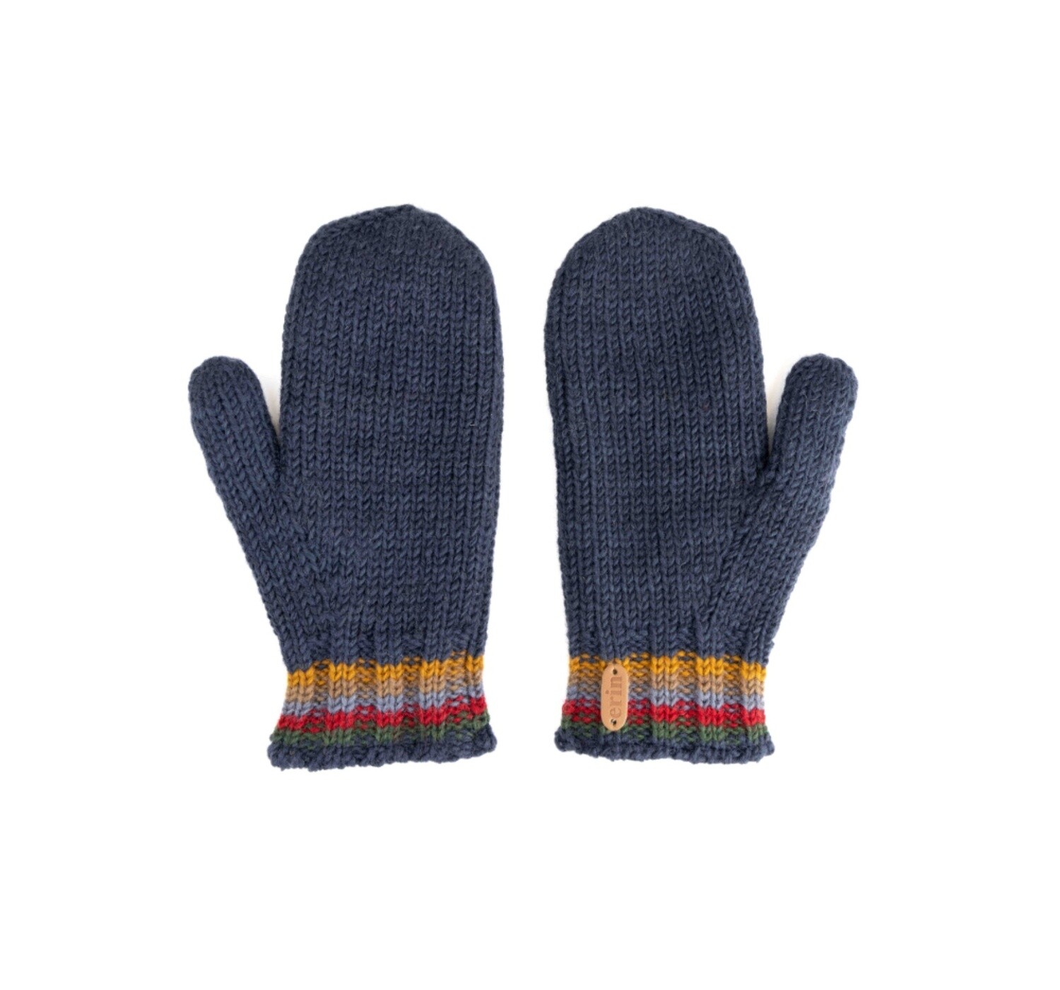 Wool Mittens-Dark Blue