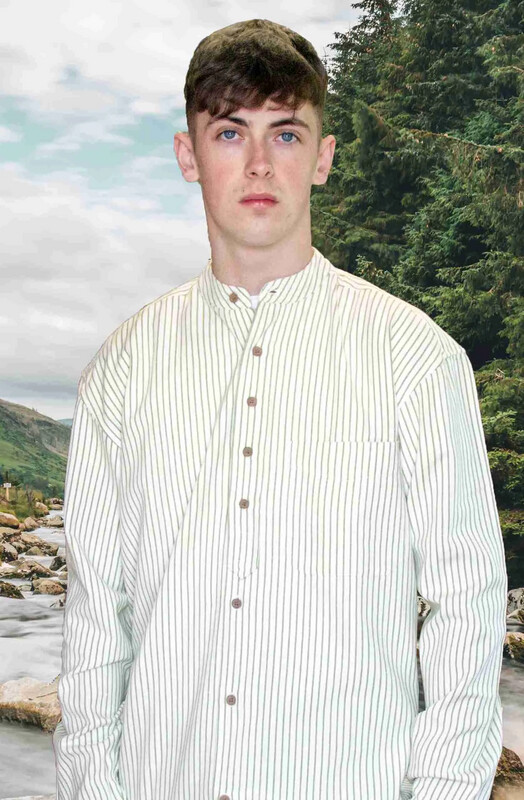 Emerald Isle - Green/White Striped Shirt