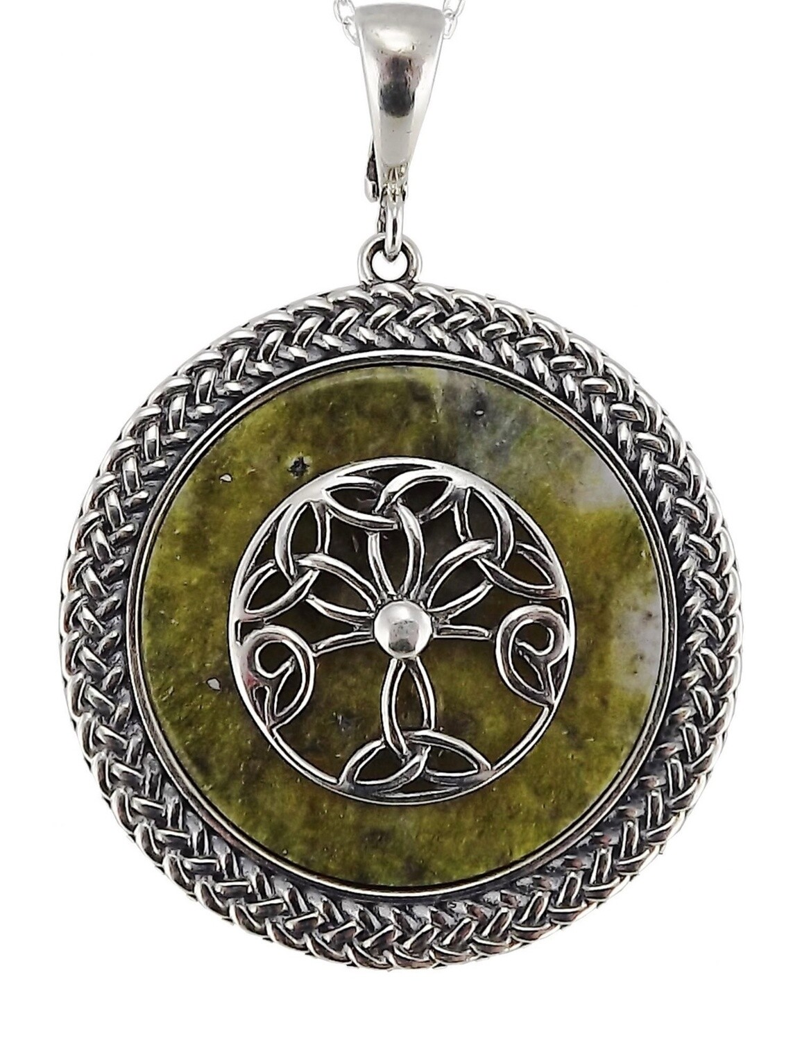 Connemara Marble and Sterling Silver-Tree of Life Pendant