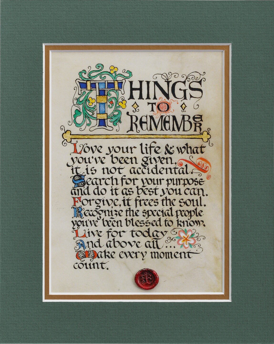 Things To Remember, Style: Greeting Card