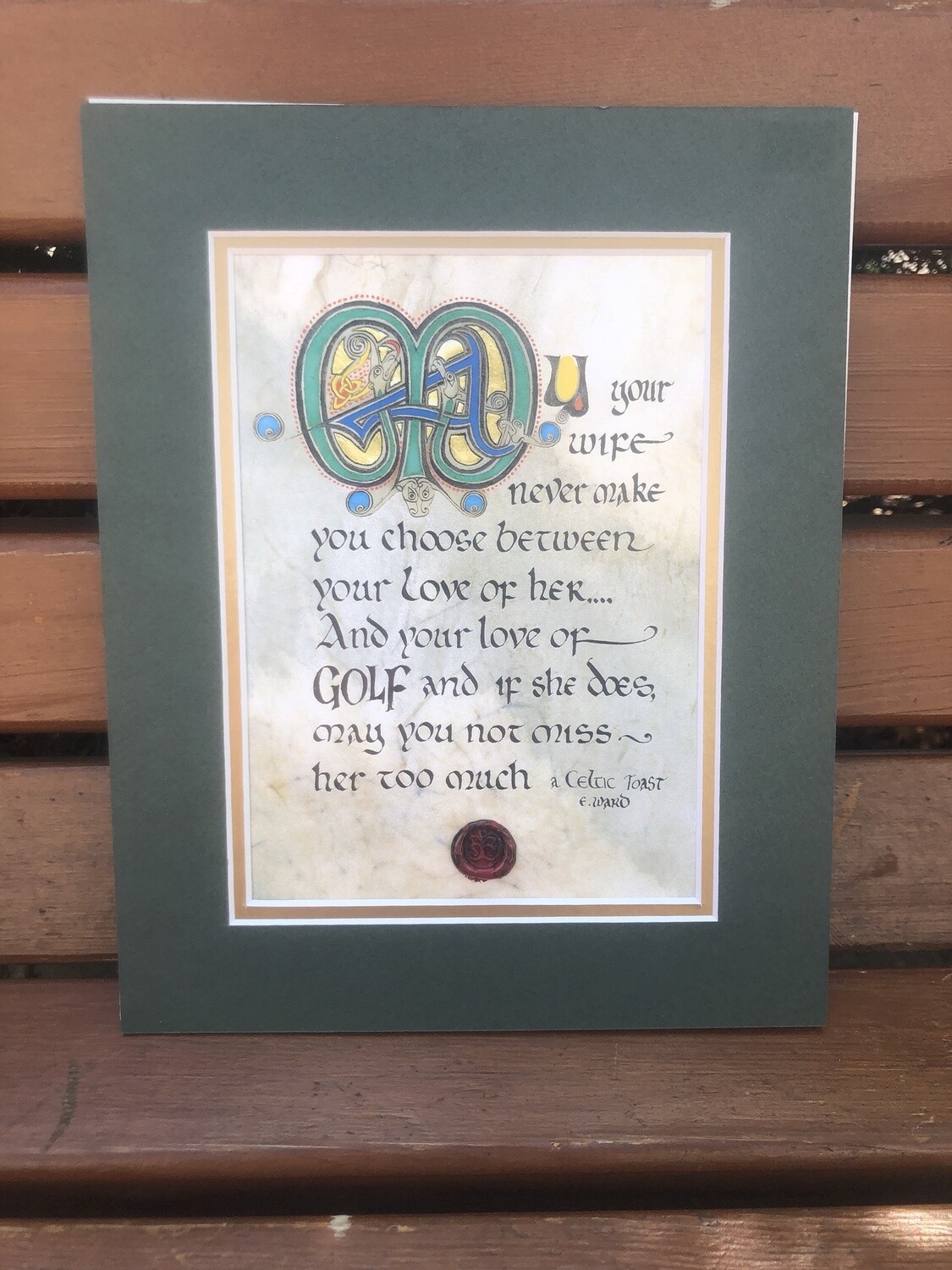A Gaelic Toast - Golf - Matted, Style: Matted