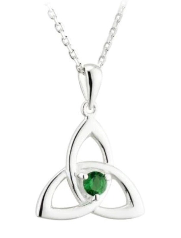 Trinity with Green Stone Necklace