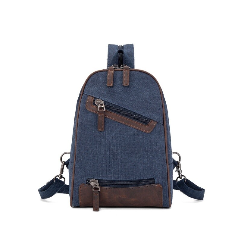 Multifunctional Canvas Sling Backpack - Blue