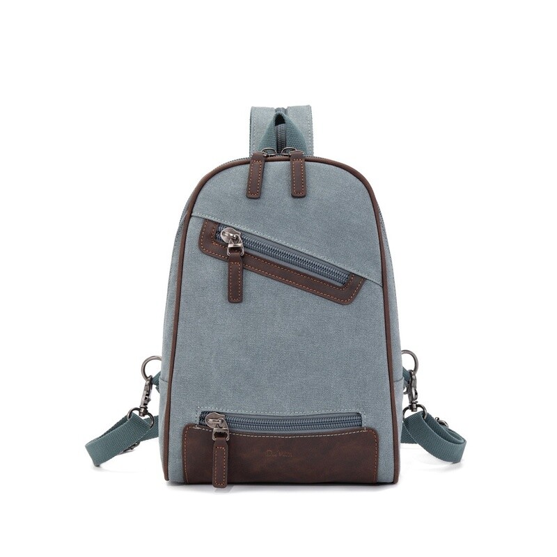 Multifunctional Canvas Sling Backpack - Turquoise