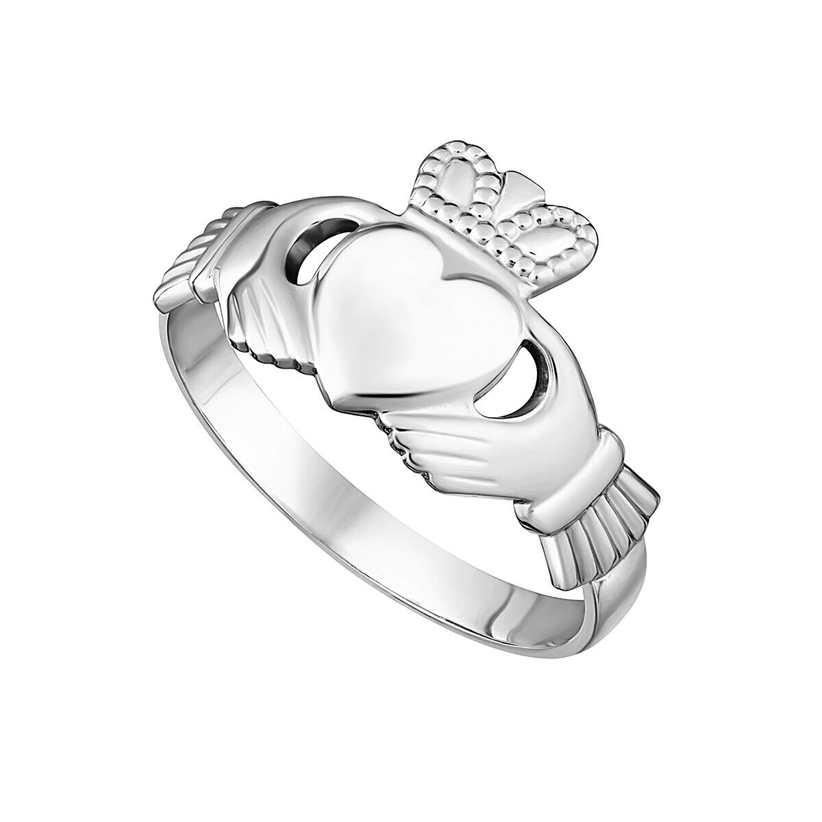 14K White Gold Claddagh Ring, Size: 6