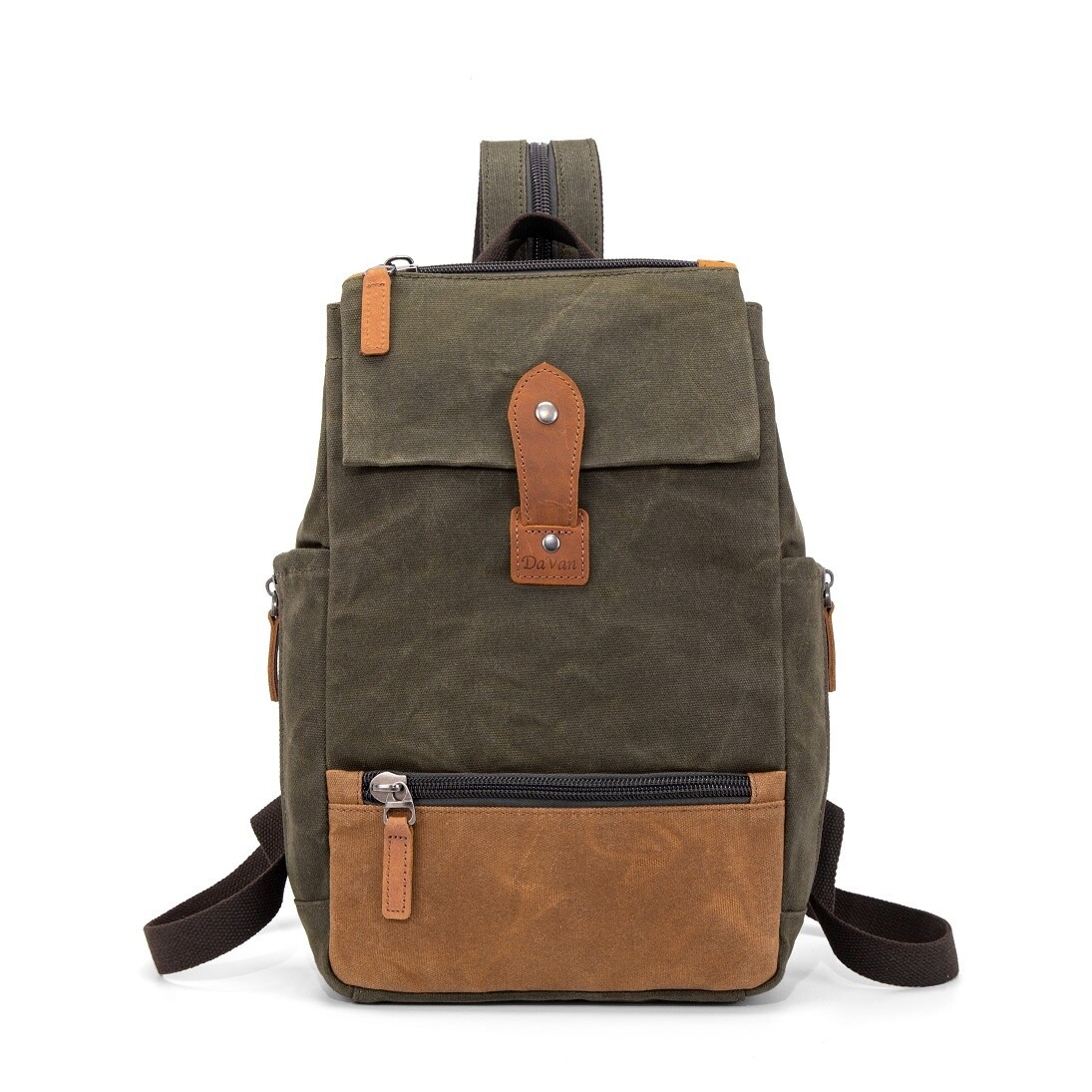 Waxed Canvas Backpack, Colour: Green