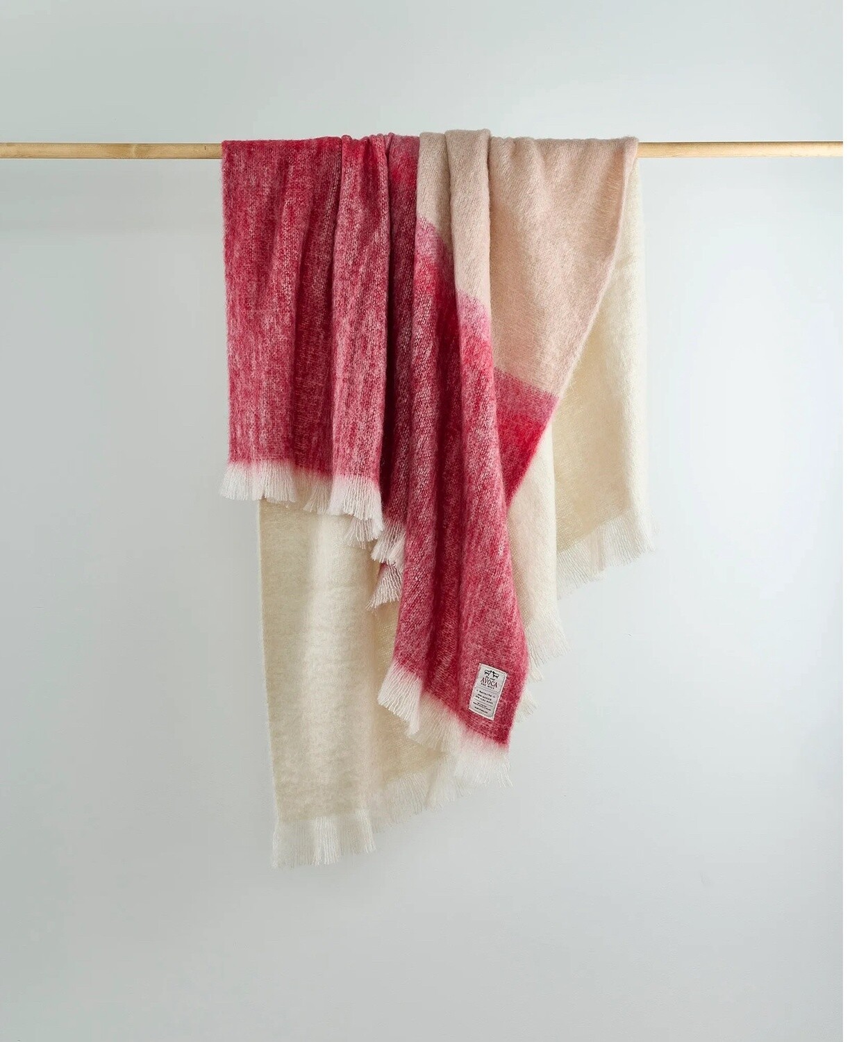 Avoca Mohair Throw - Ombre Red