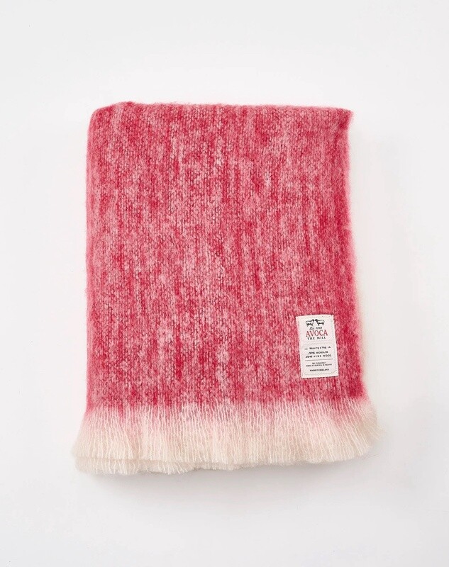 Avoca Mohair Throw - Ombre Red