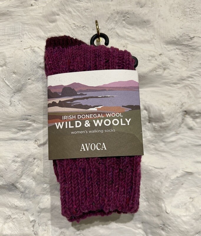Avoca Socks Woman’s - Wild & Wooly - Pink/ Maroon