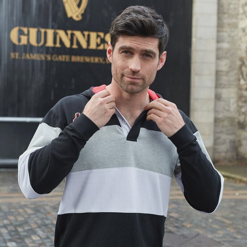 Guinness Black &amp; Red Toucan Rugby Hoodie X