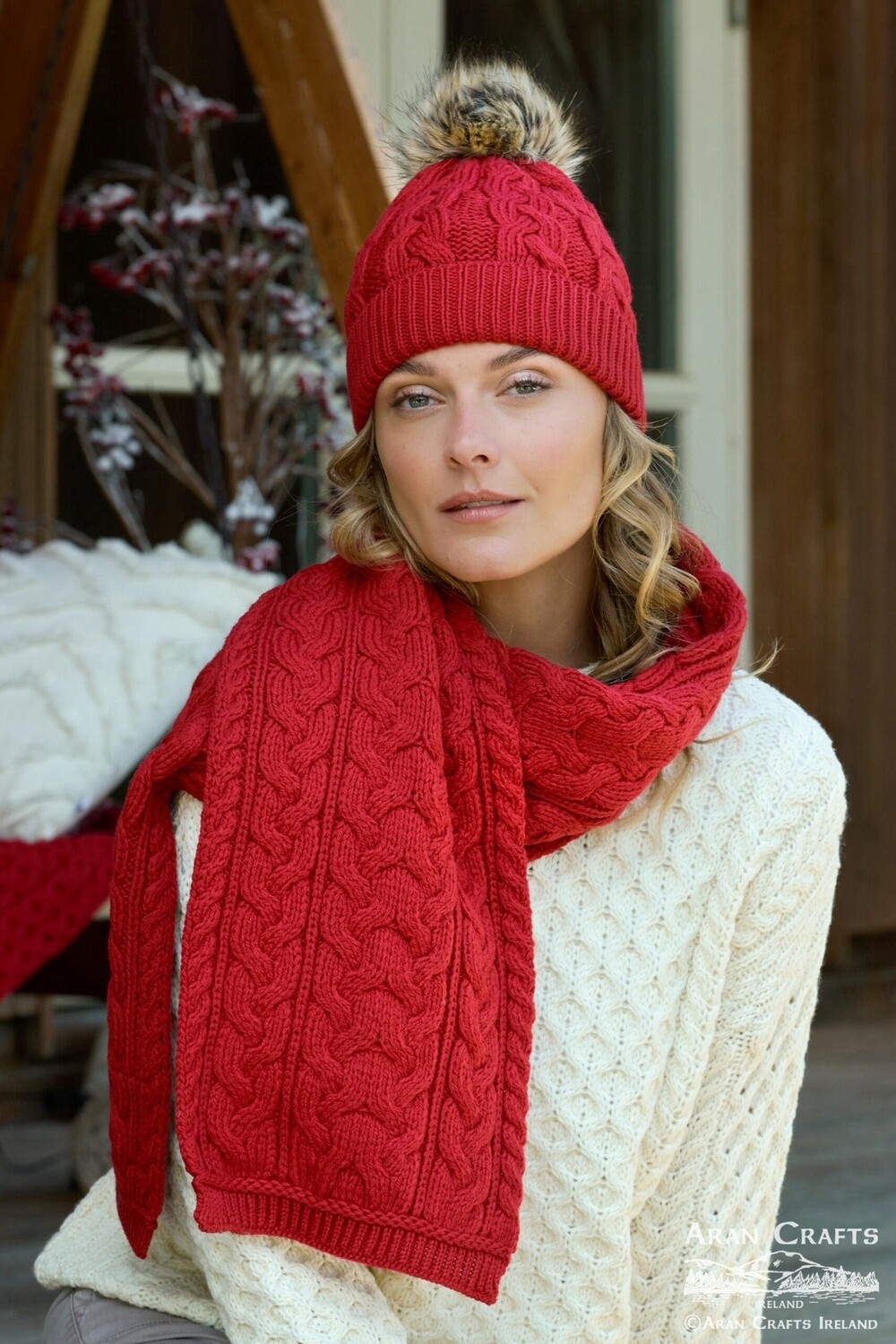 Cable Knit Pom Pom Hat