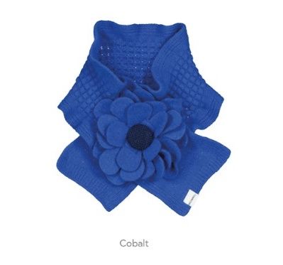 Floral Collar Scarf - Cobalt