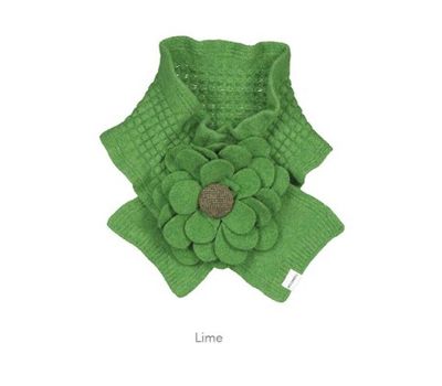 Floral Collar Scarf - Lime