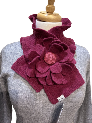 Floral Collar Scarf - Berry
