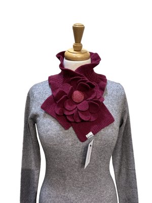 Floral Collar Scarf - Berry