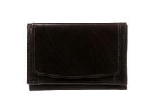 Tri Fold Wallet  Dark Brown Leather