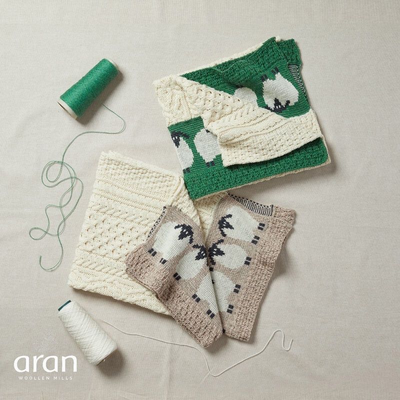 Children’s Sheep Blanket - Green &amp; Natural
