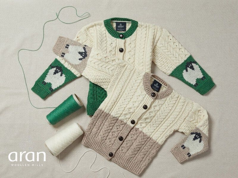 Children’s Button Cardigan With Sheep - Natural