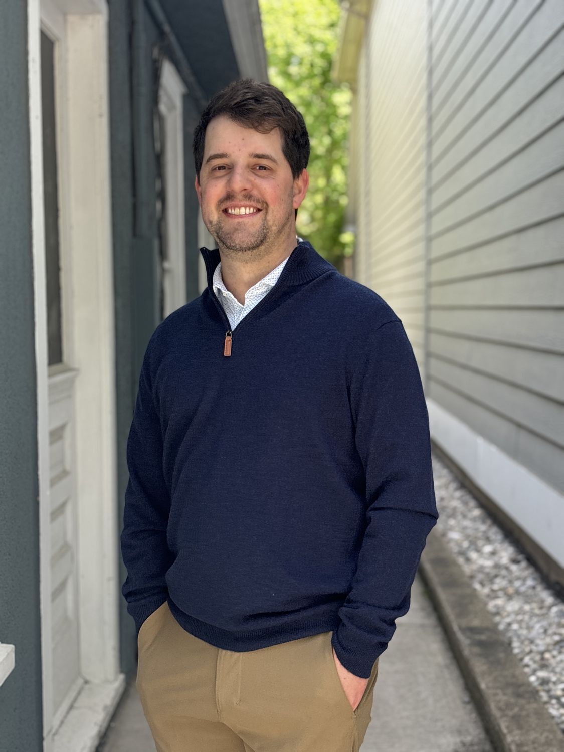 Men’s Zip Neck Sweater - Navy