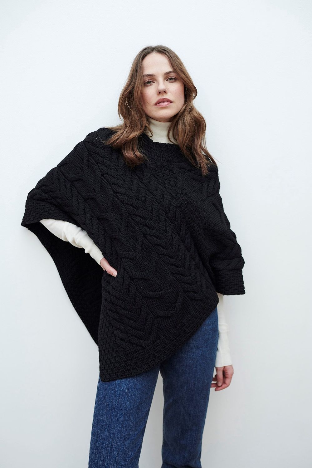 Super Soft Poncho - Ebony Black