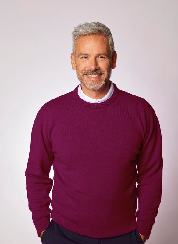 Lambswool Crew Neck Sweater - Berry (X)