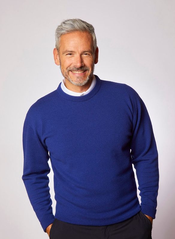 Lambswool Crew Neck Sweater - Azure