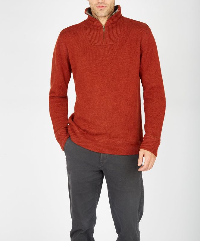 Lambswool Half-Zip - Russet