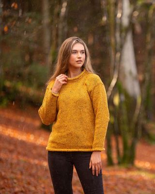 Ladies Roll Neck Tunic - Mustard