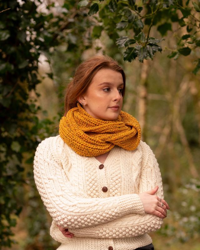 Snood Couel Scarf - Gold