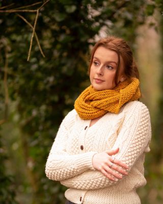 Snood Couel Scarf - Gold