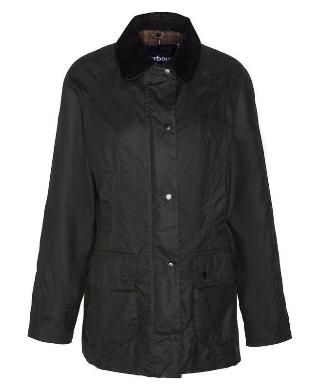 Barbour Beadnell Ladies Waxed Cotton Coat - Olive