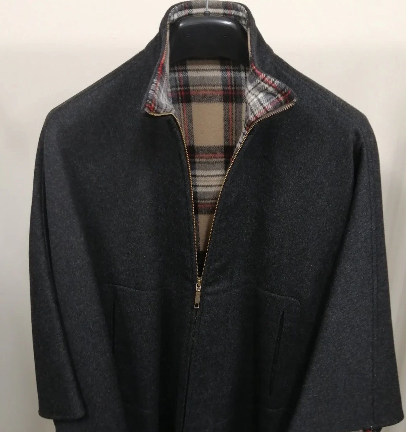 Mid Length Loden Cape, Colour: Charcoal (70)