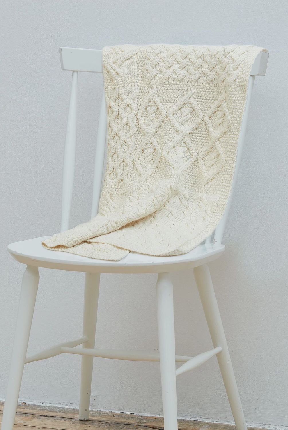 Supersoft Merino Wool Patchwork Cot Throw - Natural