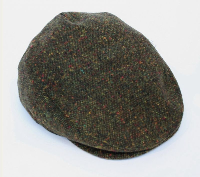 Irish Tweed Cap Green Brown Donegal
